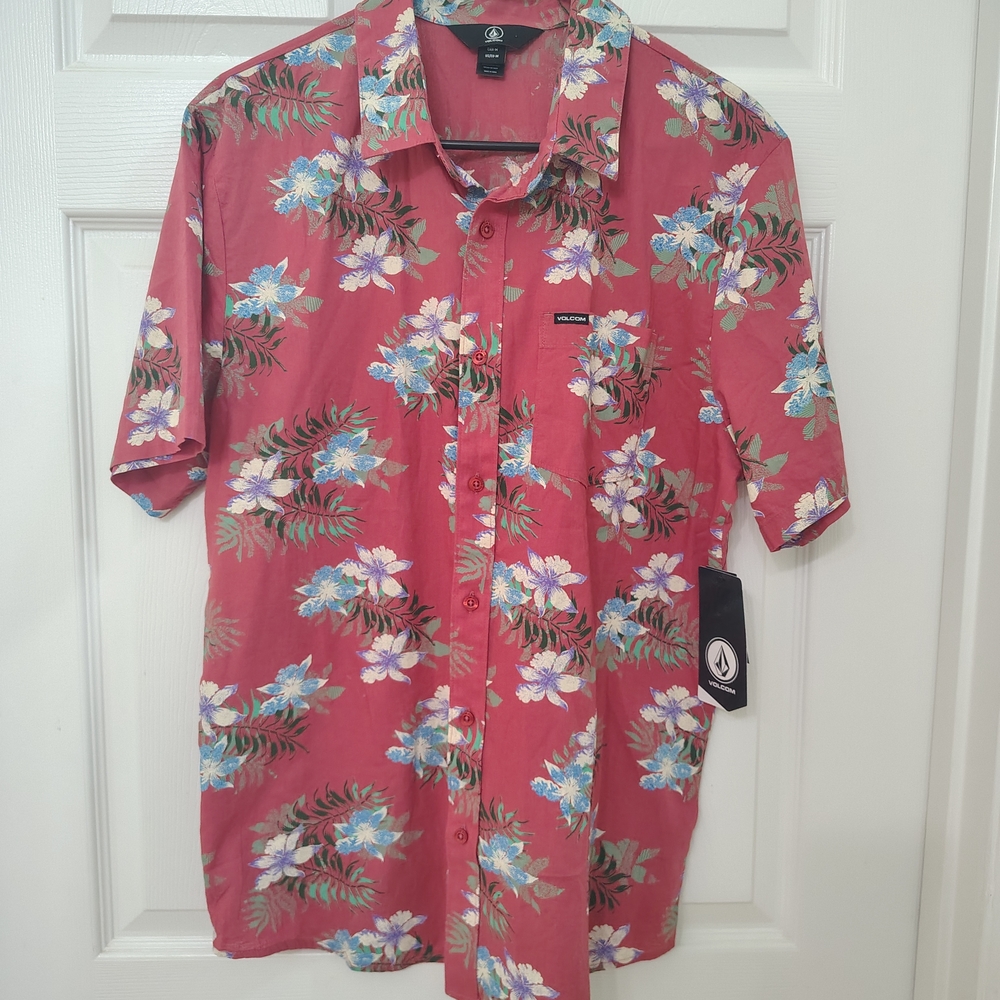 Volcom Red Floral Men's Shirt